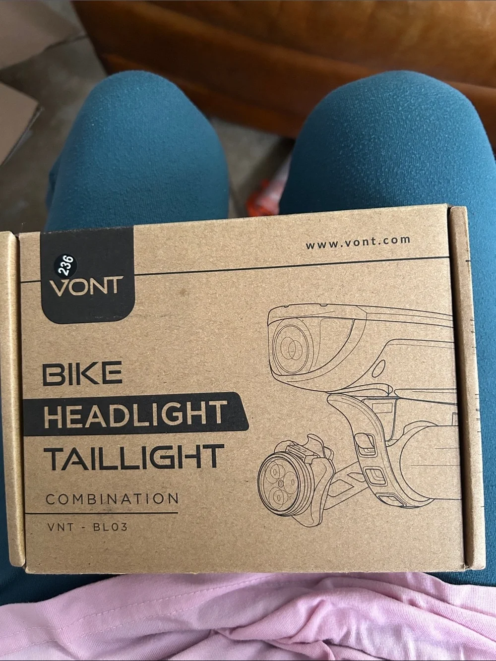 Bike Headlight and Taillight Set - Brown